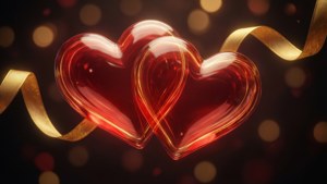 Glowing Hearts Intertwined