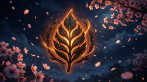 Glowing Leaf at Night
