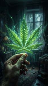 Glowing Leaf in Hand