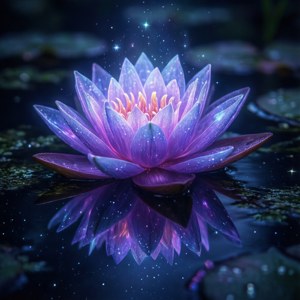 Glowing Lotus Starry Pond
