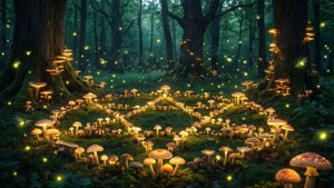 Glowing Mushroom Pentagram