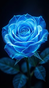 Glowing Neon Blue Rose