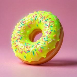 Glowing Neon Donut