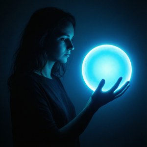 Glowing Orb Silhouette