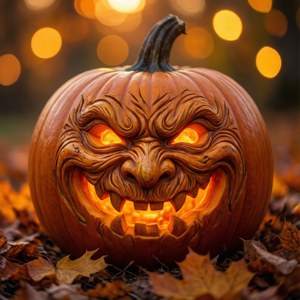 Glowing Pumpkin Close-up