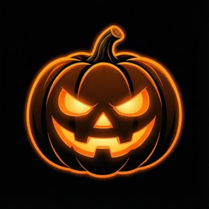 Glowing Pumpkin Jack-o-Lantern