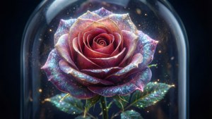 Glowing Rose Under Dome