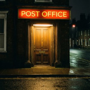 Glowing Sign at Night