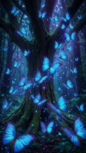Glowing Swarm of Blue