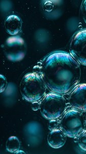 Glowing Teal Bubbles