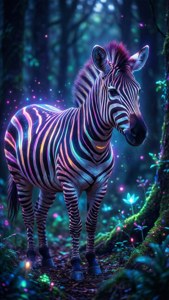 Glowing Zebra Fantasy