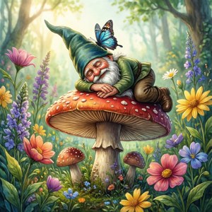 Gnome Mushroom Nap