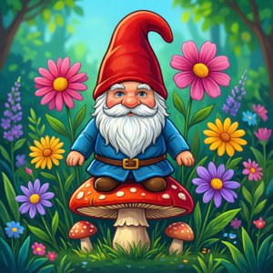 Gnome on Mushroom
