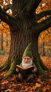 Gnome Reading Autumn