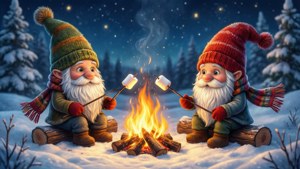 Gnome Winter Campfire