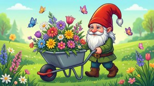 Gnome with Wheelbarrow