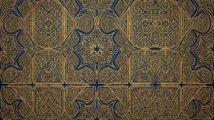 Gold and Navy Jali Lattice