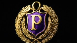 Gold and Purple Emblem Close-Up