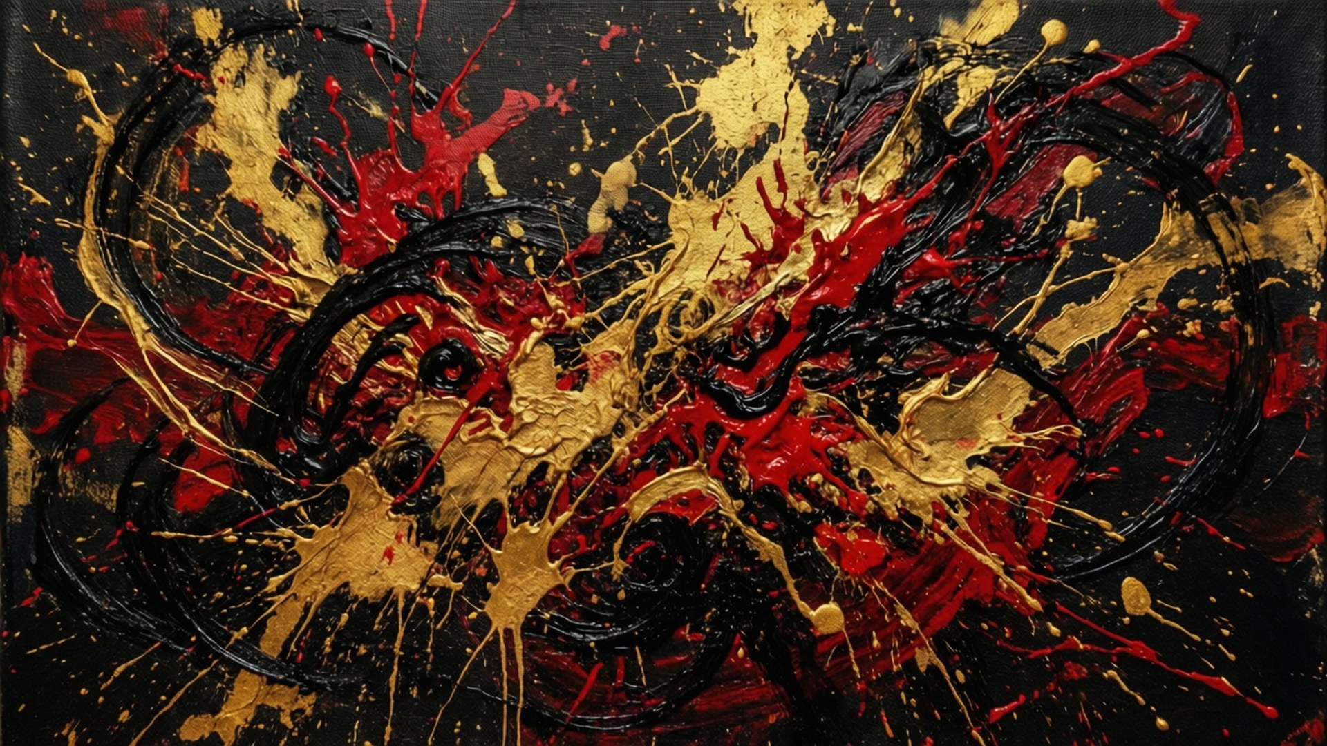 Gold and Red Chaos by Wallpapers.art Studio