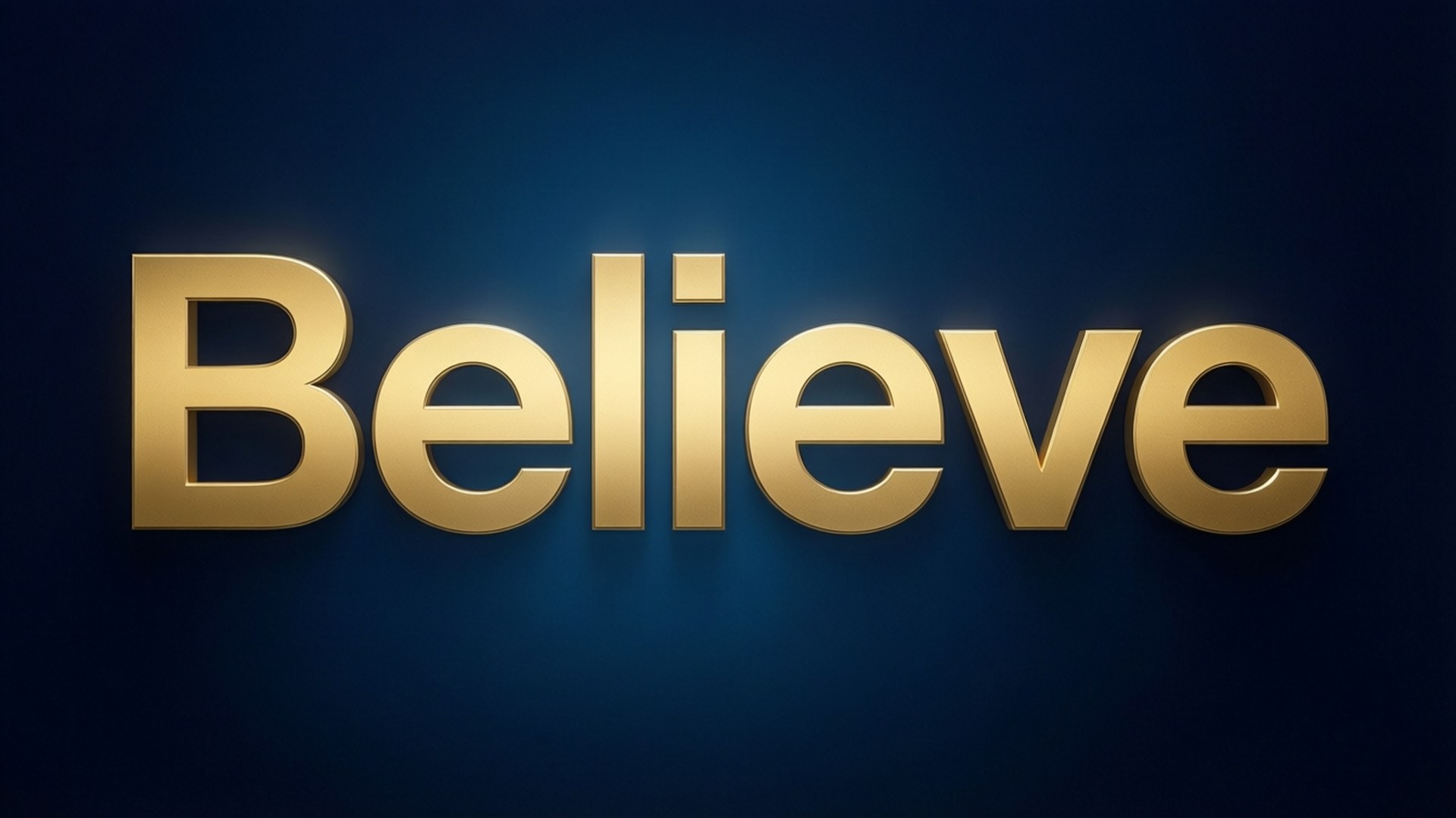 Gold Believe Navy by Wallpapers.art Studio