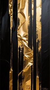 Gold Brushstrokes Vertical