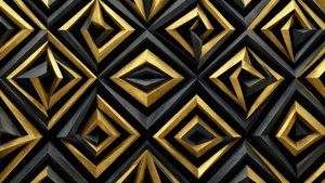 Gold Charcoal Geometry