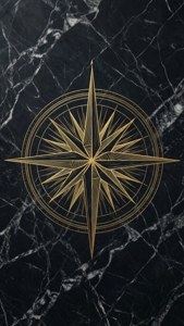 Gold Compass on Marble