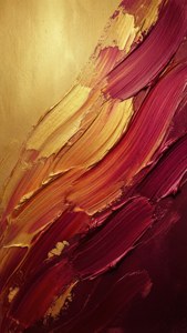 Gold Crimson Strokes