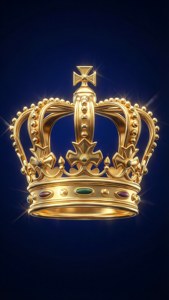 Gold Crown Blue Background