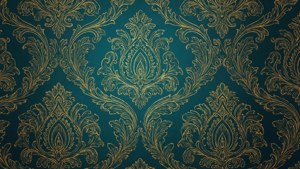 Gold Damask Teal