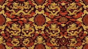Gold Dragon Cloud Pattern