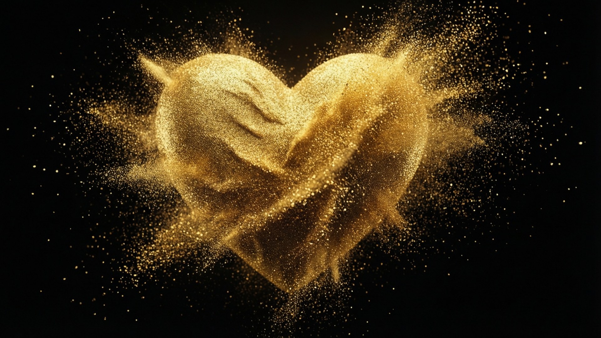 Gold Dust Heart Burst by Wallpapers.art Studio