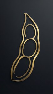 Gold Edamame Silhouette
