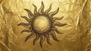 Gold Foil Abstract Sun