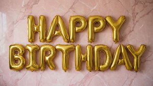 Gold Foil Birthday Text