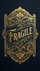Gold Foil Fragile Label