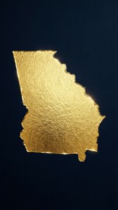 Gold Foil Georgia Outline