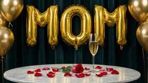 Gold Foil Mom Balloons