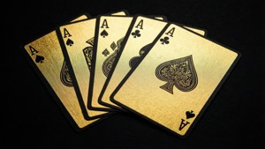Gold Foil Poker Fan
