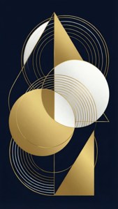 Gold Geometric Navy