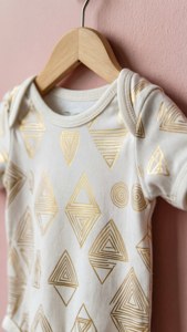 Gold Geometric Onesie on Hanger