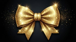 Gold Glitter Bow