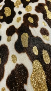Gold Glitter Cow Print