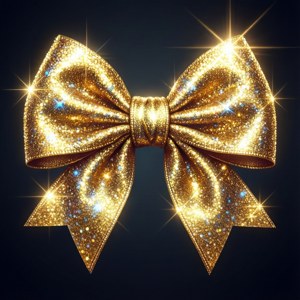 Gold Glitter Metallic Bow