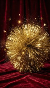 Gold Glitter Poof