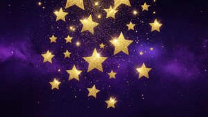 Gold Glitter Stars Falling