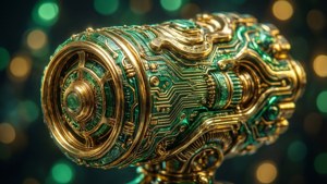 Gold Green Abstraction