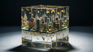 Gold Leaf Resin Cube