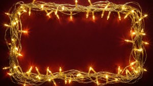 Gold Lights on Red
