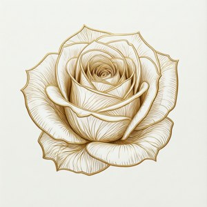 Gold Line Art Rose Minimal